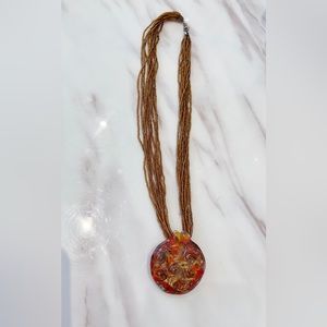 Veniatian Murano glass pendant beaded necklace